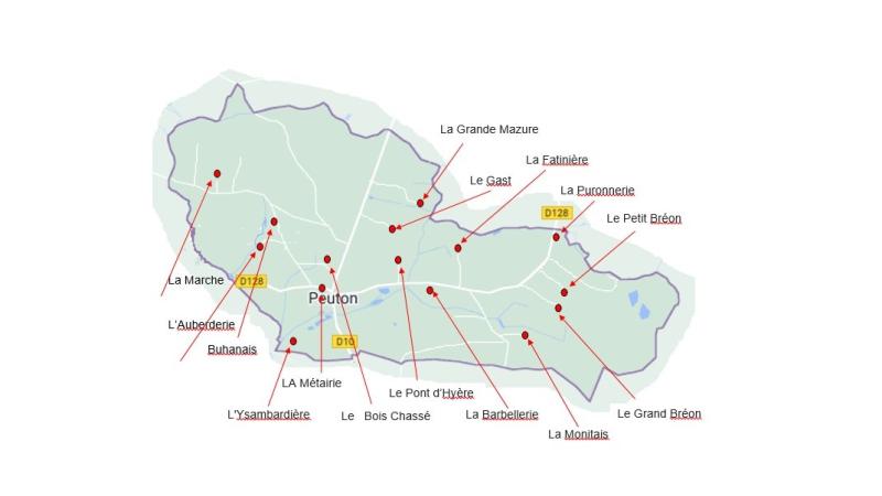 Carte fermes Peuton